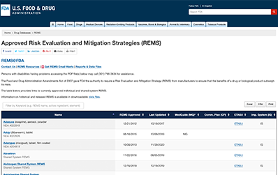 REMS (Risk Evaluation and Mitigation Strategy)